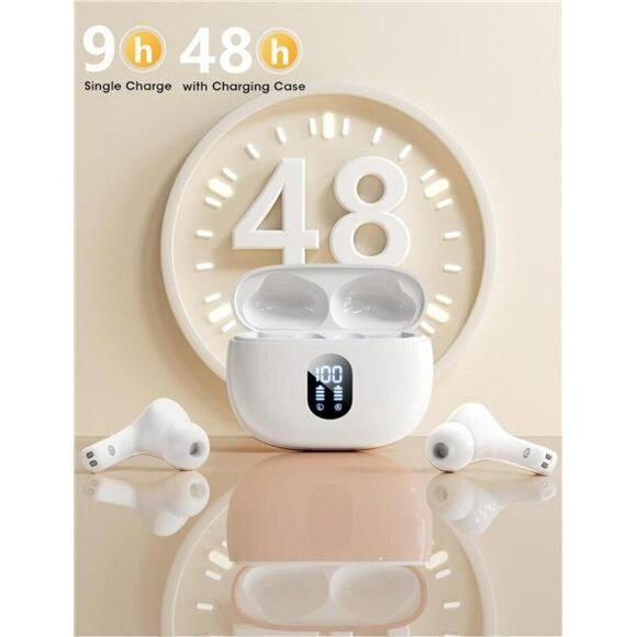 Wireless Bluetooth Earbuds Big Bass Waterproof Earphones 48H In Ear Headphones - Picture 4 of 7